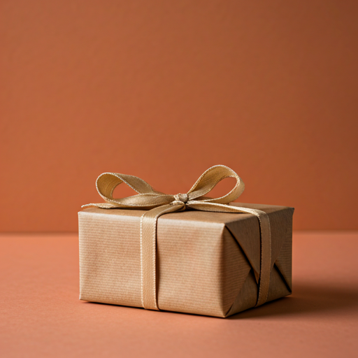 Beautifully wrapped gift box with ribbon